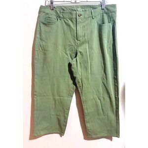 Coldwater Creek Cropped Jeans Womens 12 Green Excellent Natural Fit Stretch Leg